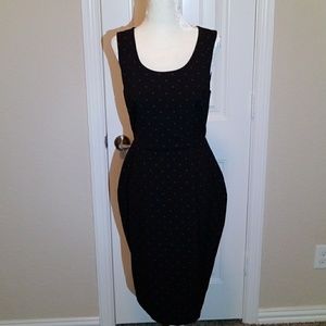 Black with blue polka dot sleeveless dress